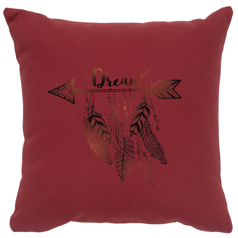 Coussin Wooded River - Dream - brique de coton, Rouge