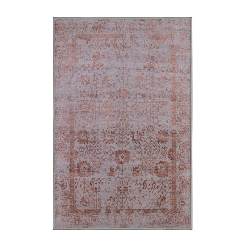Tapis oriental orange / gris Strake, Rectangle 7 pi x 9 pi