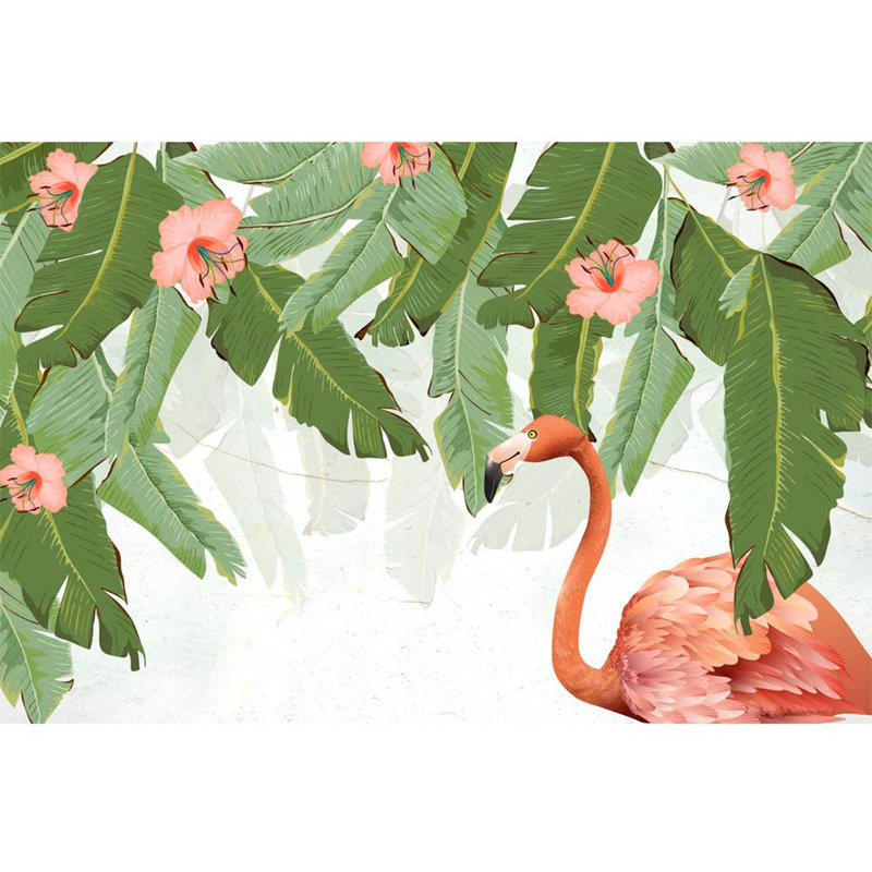 Murale flamant rose, L 100 po x l 144 po