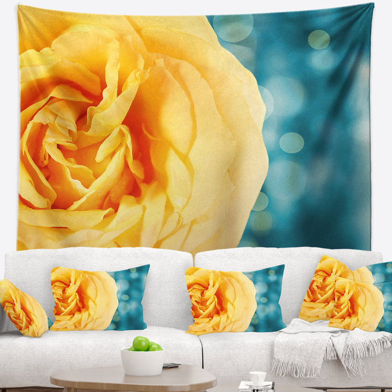 Tapisserie fleur rose avec fond illuminé, H 32 po x l 39 po