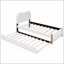 Lit plateforme tapissier avec pieds de soutien en bois et lit gigogne simple, durable et peu encombrant pour les chambres à coucher modernes-384037407-384037404
