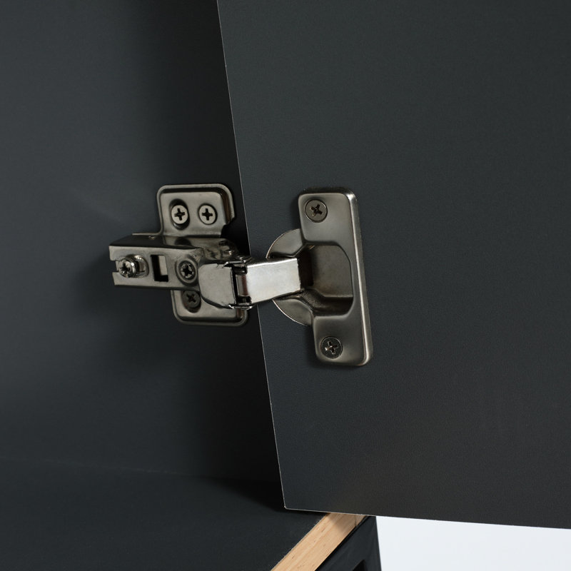 Meuble-lavabo autoportant de 24 po avec lavabo en résine - Design intemporel, porte, espace de rangement spacieux et contemporain, accès silencieux, option suffisante