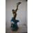 Mermaid W Three Dolphins Fountain Enameled Bronze Statue Size: 34" X 41" X 83"H