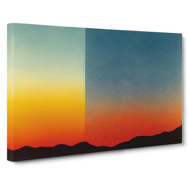 Statuesque Abstract Mountain Sunset - Wrapped Canvas