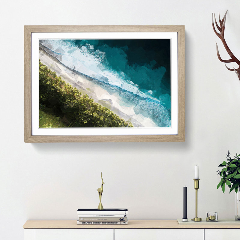 Fuvahmulah in the Maldives in Abstract - Framed Print, 48cm H x 65cm W x 2cm D, Oak Framed