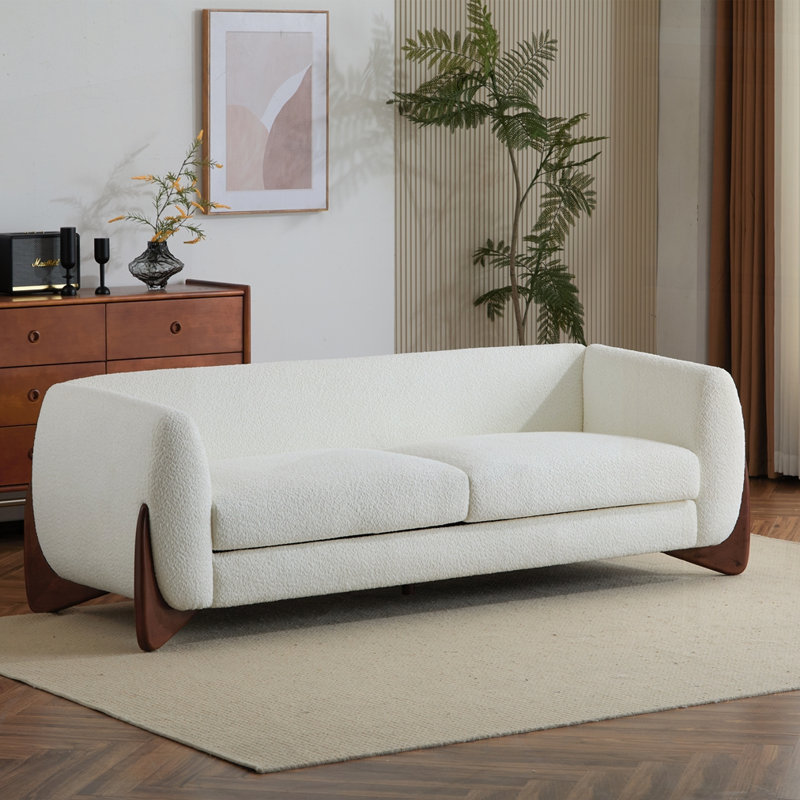 Canapé moderne en sherpa Boucle, Beige