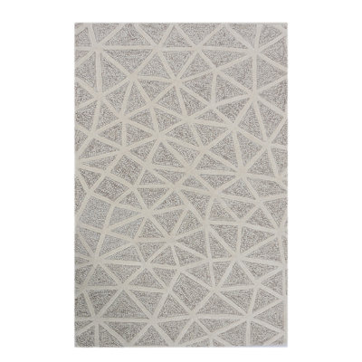 Extravaganza Geometric Area Rug in Heathered Gray