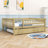  Wooden Daybed with with Trundle and Slats-1035742898-1035742899