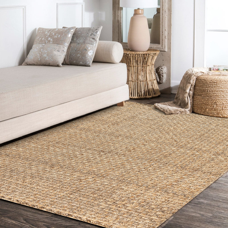 Ehlers Hand Woven Boucle Chunky Jute Natural Rug, Rectangle 9' x 12'