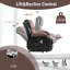 Le fauteuil électrique électrique Power Lift, adapté aux personnes âgées, avec fonctions de chauffage et de vibration, cuir polaire avec USB, peut être utilisé pour s'allonger. Brun noir