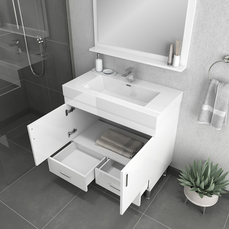 Roylene 36" Single Bathroom Vanity Set, White