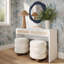 Console en rotin blanc Patty-2067681418