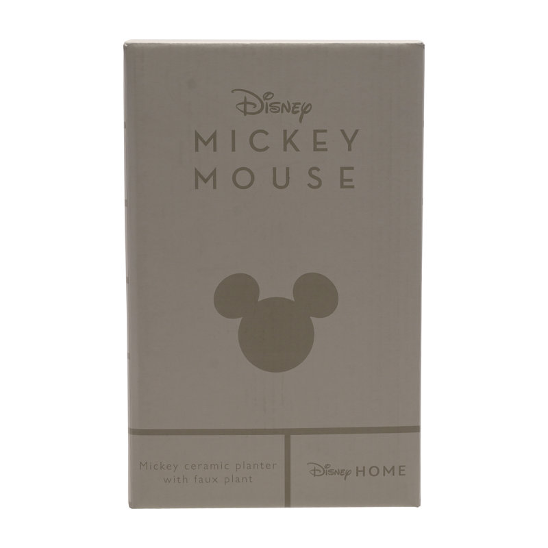 Disney Mickey Ceramic Planter With Faux Plant