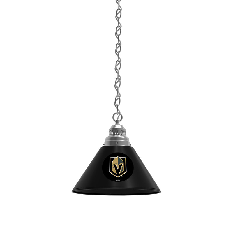 Luminaire suspendu conique 1 lumière NHL, Chrome, Golden Knights de Las Vegas