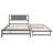 Gray Full Platform Bed with Height-Adjustable Trundle, Solid Pine Wood Frame-1946121908