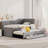 Upholstered Daybed with Trundle and Three Drawers-102401768-102401767