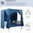 Blue Outdoor Relax Chair - Water- Cover Elegant Look Patio Sun Lounger With Curtains Furniture Piece, Thick Cushions For Relaxation, Weaving, Water-, 70.9''H X57.5''W X 57.5''D-1969445973