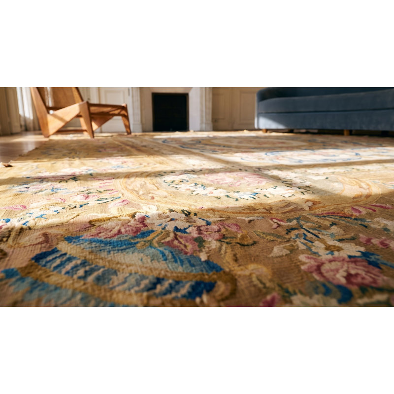Antique Oversized Savonnerie French Knotted Rug