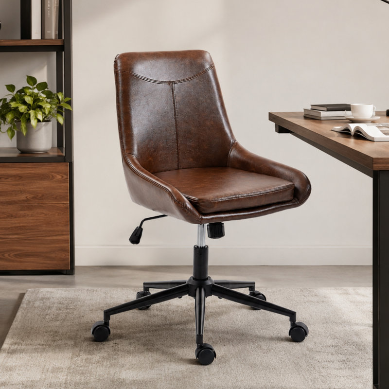Chaise de bureau pivotante en similicuir