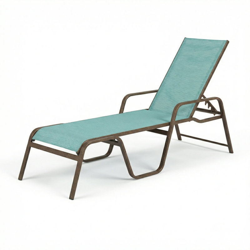 Chaise, Dupione Aquamarine Sling/Greco
