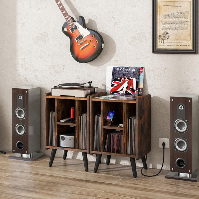 67cm H Media Shelves, Rustic Brown