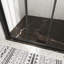48 po X P 70 po H Porte de douche coulissante semi-sans cadre au fini noir mat