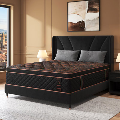14'' Medium-Firm Hybrid Mattress Queen With Gel Memory Foam Bed In A Box