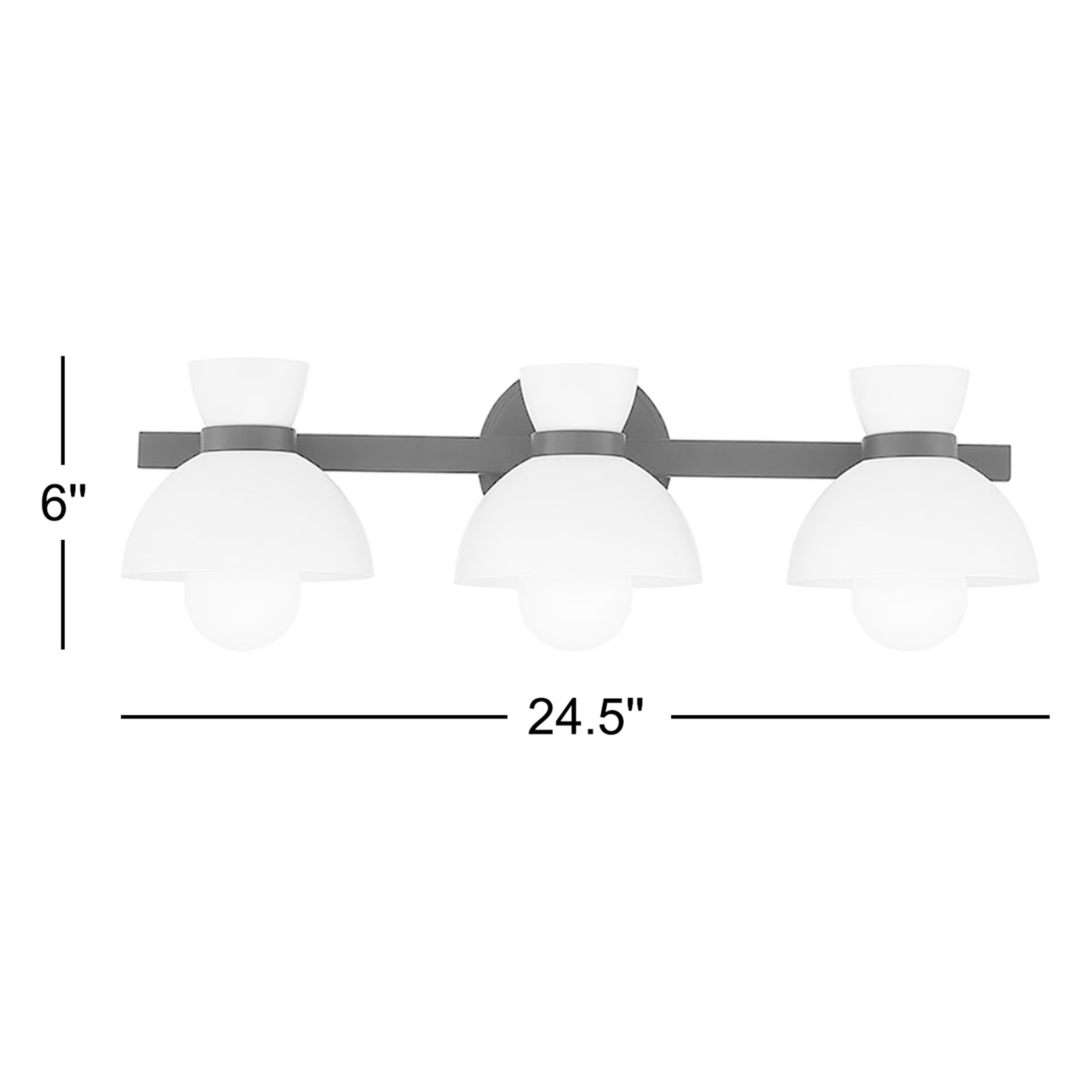 3-Light Bathroom Vanity Light, Matte Black
