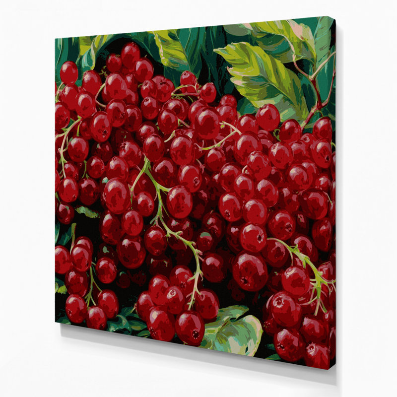 Art mural sur toile fruitier groseille, H 8 po x l 8 po