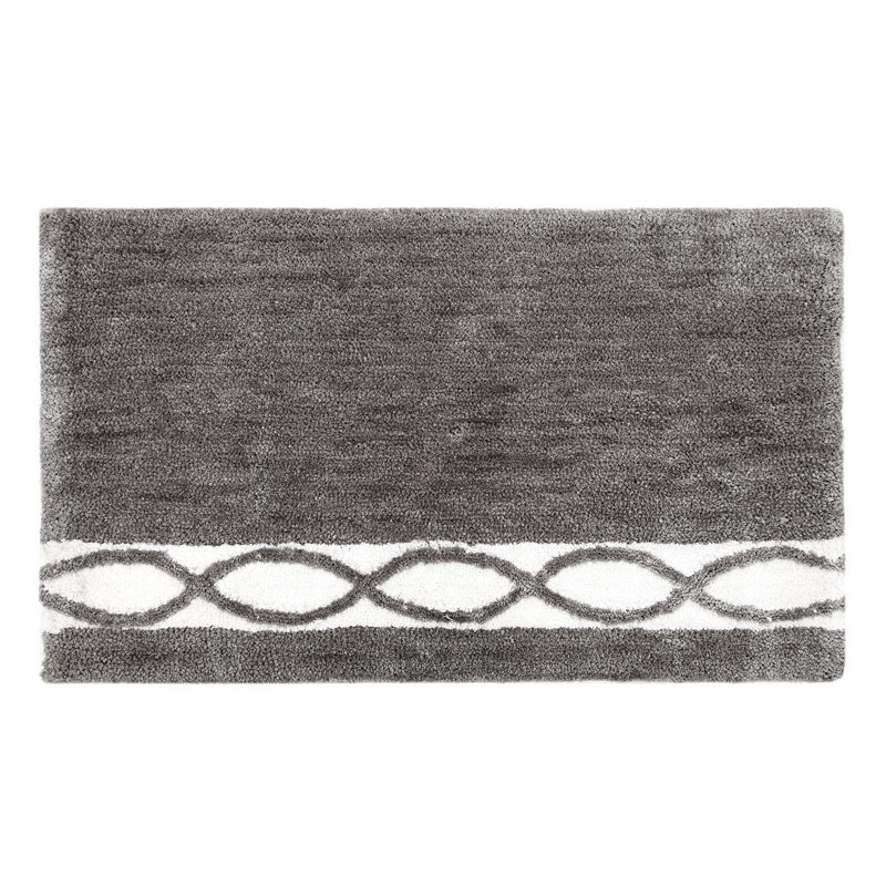 Ensemble de tapis pour salle de bain géométrique 2 pièces Yair, Gris