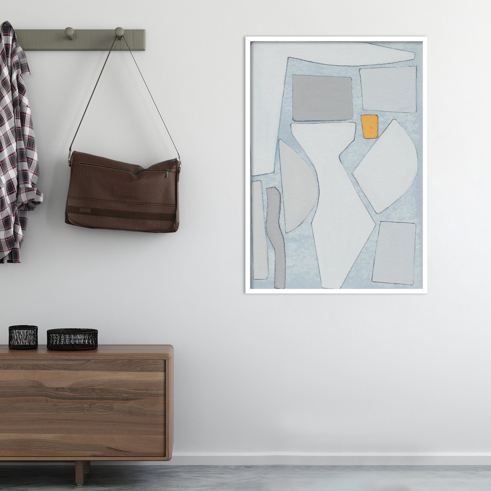 Femi "Elements of the Chateau IV" Print, 41" H x 29" W x 1" D, White