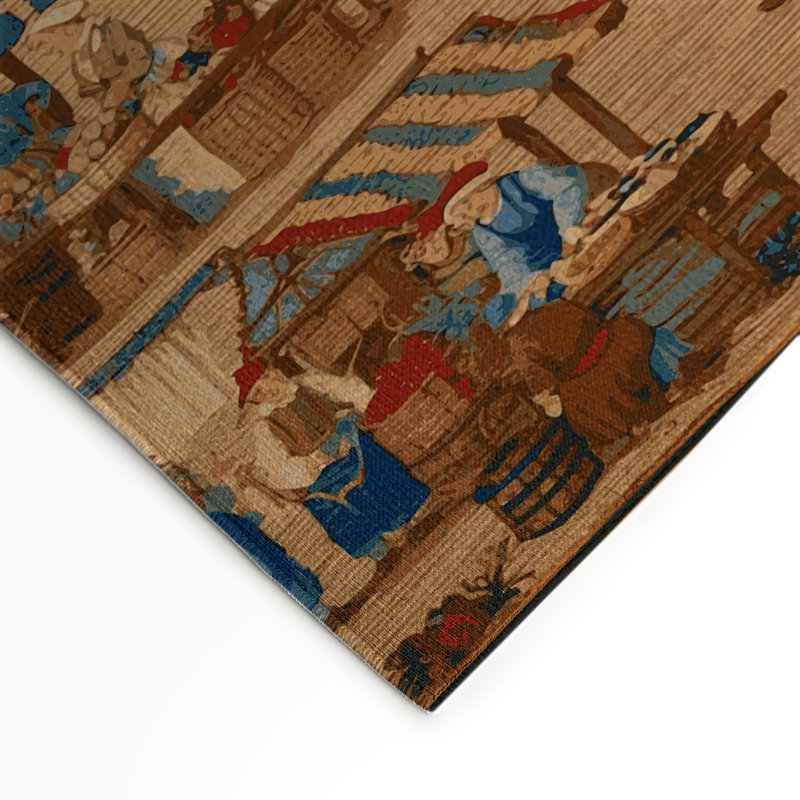 Tapis d'intérieur et d'extérieur brun français, Rectangulaire 3 pi x 5 pi