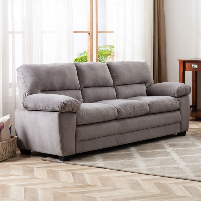Abrem Velvet Sofa, Dark Gray