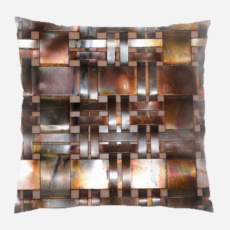 Geometric Microsuede Reversible Throw Pillow