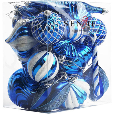 Boule de Noël ornements d'arbre en plastique incassable 24 pièces en forme d'arbre de Noël,