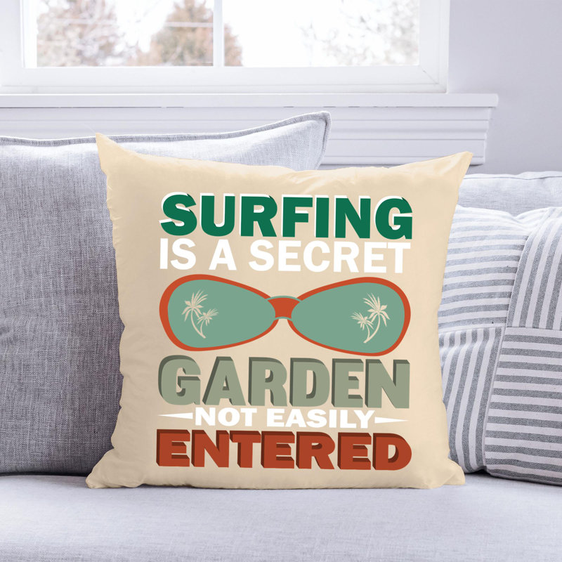 Citation amusante «Garden Lover» 927 - Coussin décoratif inclus, H 14 po x l 14 po
