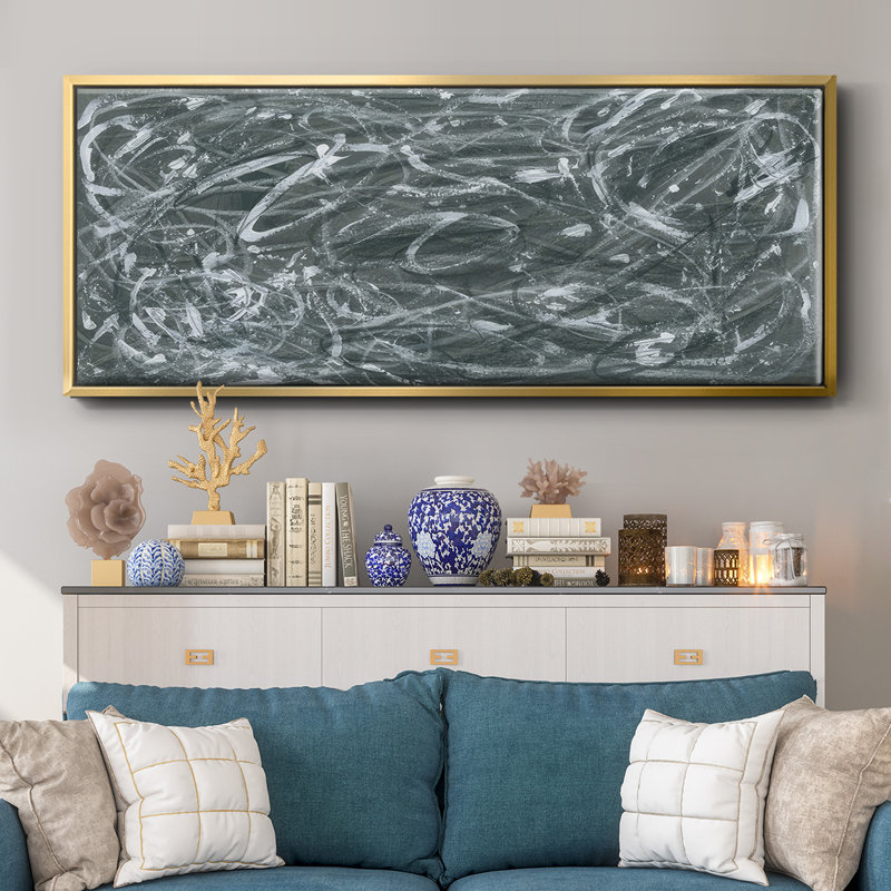 Static Scramble II - Framed Canvas, 20" H x 50" W