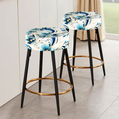 Nautical Allure Paisley Pattern VIII - Paisley Bar Stools Set Of 2