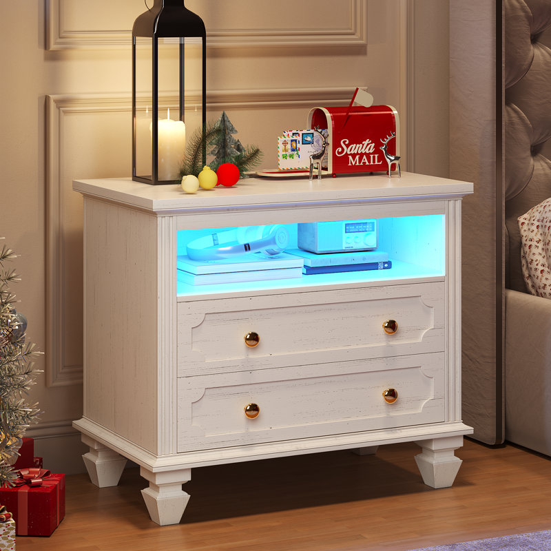 72cm W Bedside Table, White
