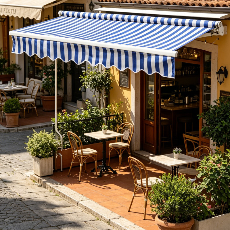 Garden Sanctuary 350 cm W x 300 cm D Polyester Retractable Freestanding Awning