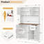 Armoire de rangement de cuisine avec tablette ouverte - Organisateur réglable d'épices et de batterie de cuisine pour garde-manger, cuisine, finition moderne d'aspect bois