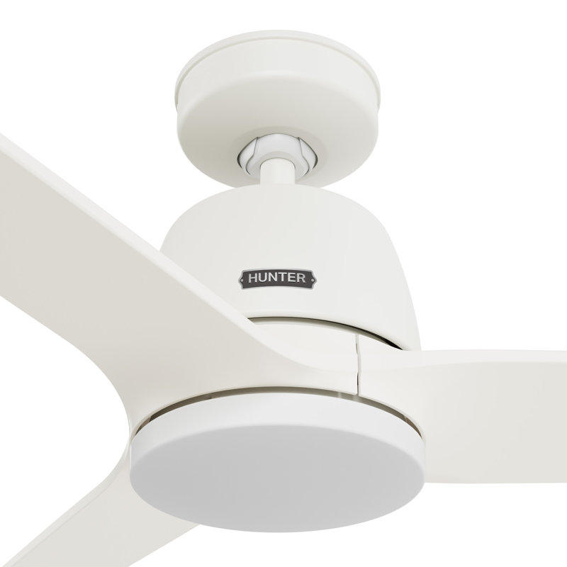 52 inch Malden Ceiling Fan with LED Light Kit and Handheld Remote, White, White