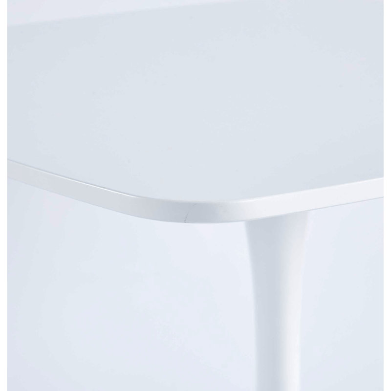Table de salle à manger blanche avec plateau Mid-Century 4-6 personnes, Blanc