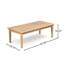 Causeuse d'extérieur en bois d'acacia avec table basse, structure en teck clair, coussin beige