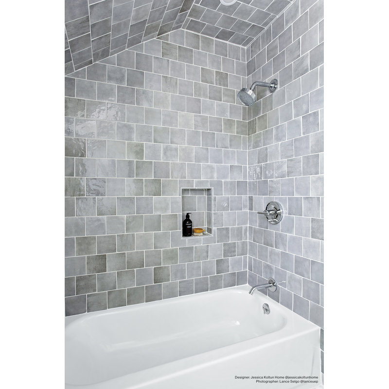 Cloe 5" x 5" Ceramic Tile, Gray