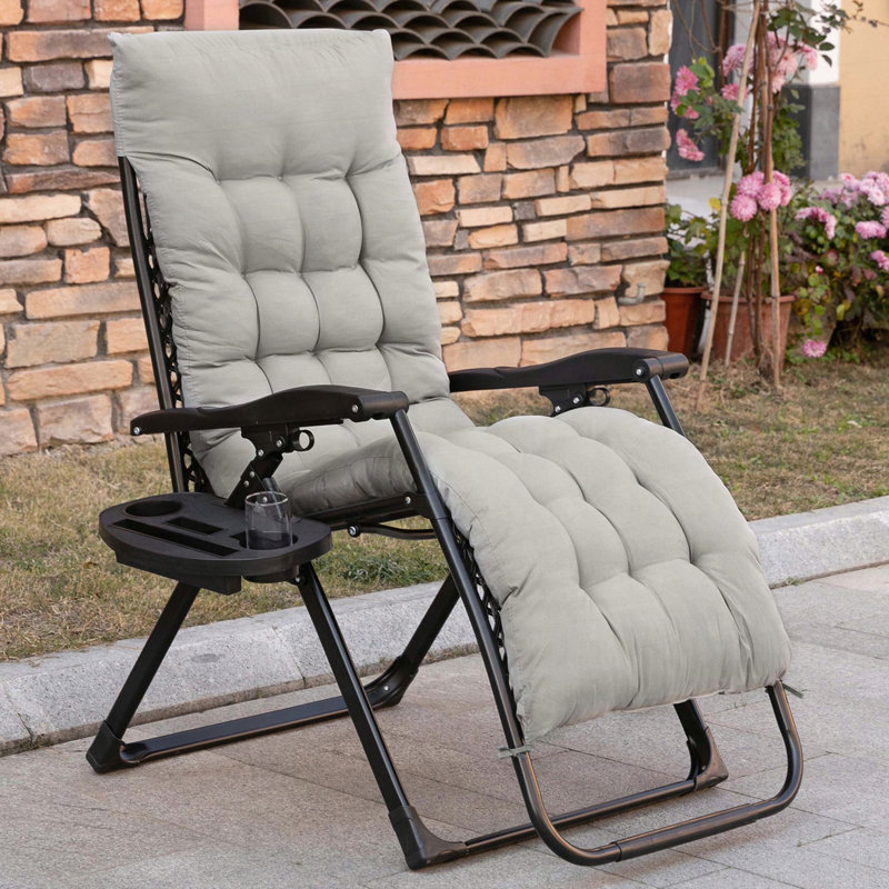 Folding Mesh Lounge Chairs Set of 2