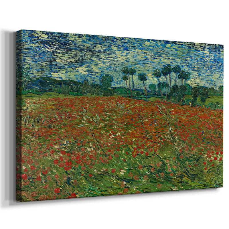 Champ avec coquelicots-Vincent van Gogh-Toile tendue avec châssis-1889, 24 x 36