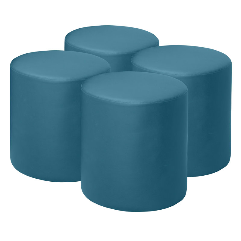 Regency Logan Round Stool Ottoman, Peacock Teal