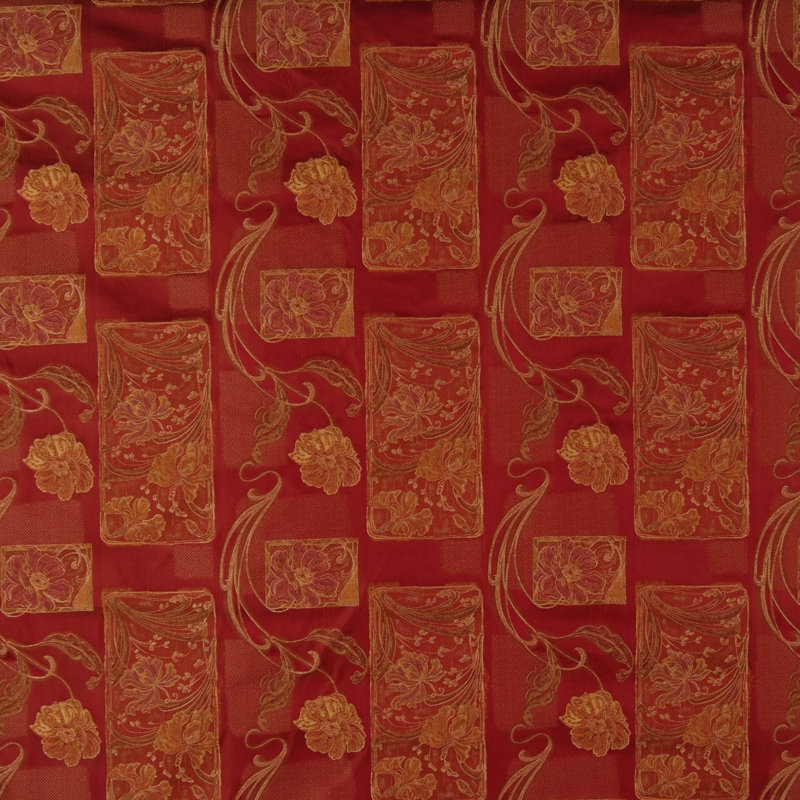 Premier Floral/Foliage Fabric, Burgundy/Red