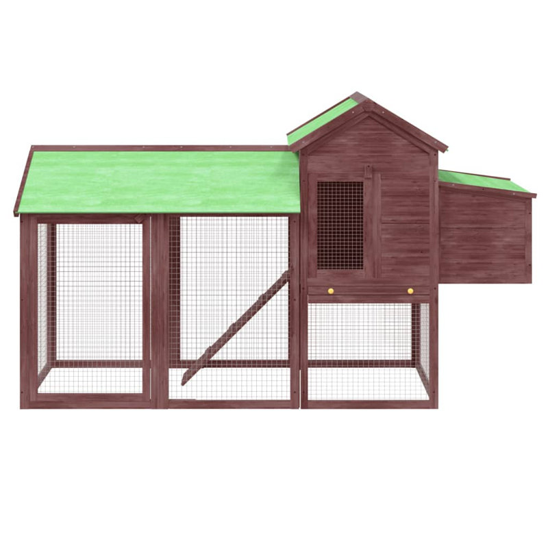 Waltham Chicken Coop with Chicken Run, Mocha/White